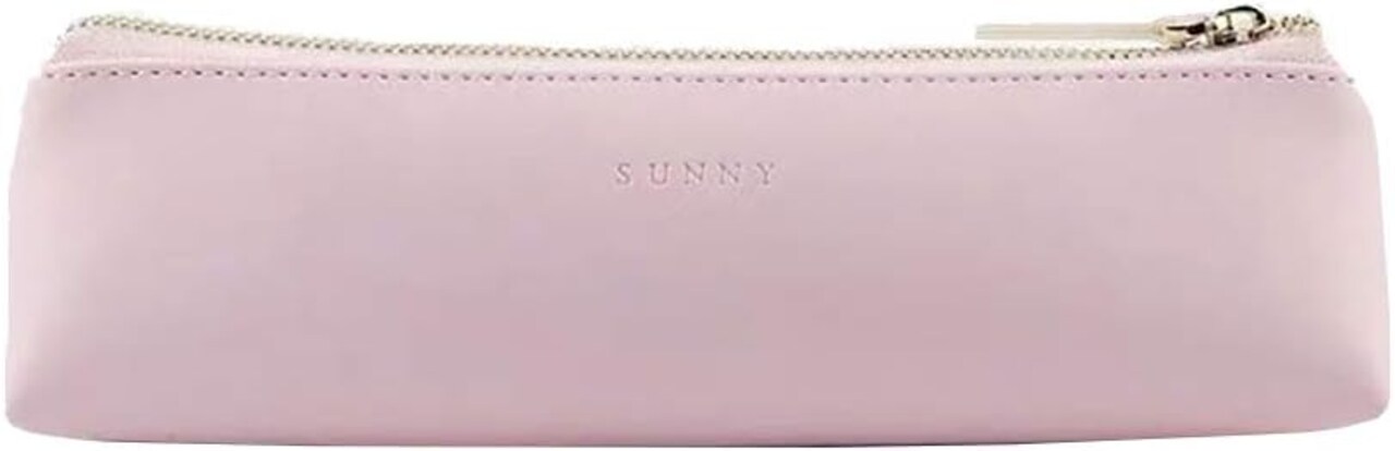 Pencil Bag / Pen Case – Small PU Leather Stationery Pouch for Pens, Pencils, Markers, Cosmetic Makeup Bag, Zipper Bag for Students (Pink)